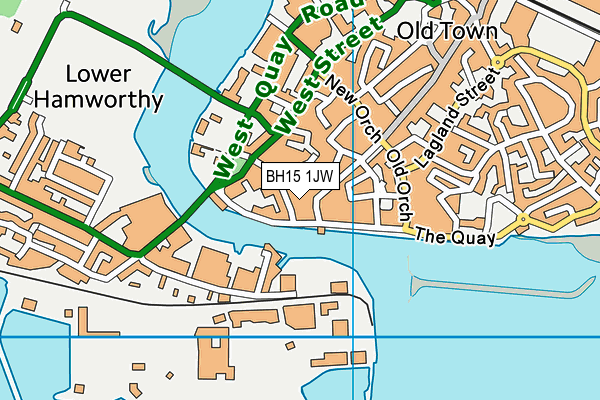 BH15 1JW map - OS VectorMap District (Ordnance Survey) BH15 1JW map - OS VectorMap District (Ordnance Survey)