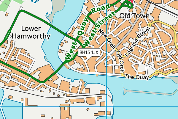 BH15 1JX map - OS VectorMap District (Ordnance Survey)