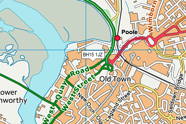 BH15 1JZ map - OS VectorMap District (Ordnance Survey)