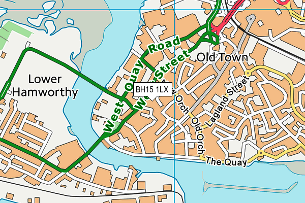 BH15 1LX map - OS VectorMap District (Ordnance Survey) BH15 1LX map - OS VectorMap District (Ordnance Survey)