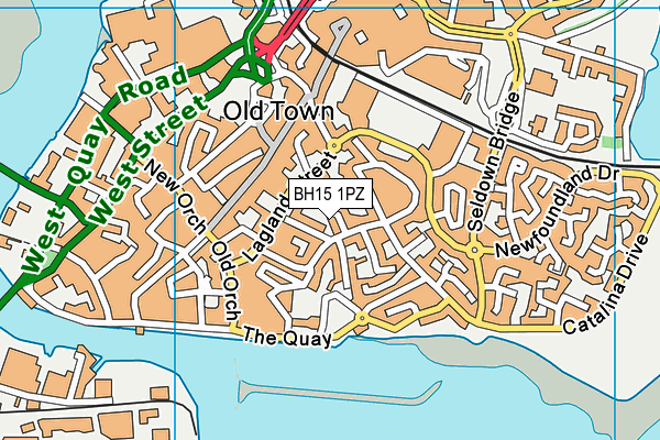 BH15 1PZ map - OS VectorMap District (Ordnance Survey)