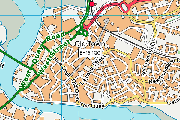 BH15 1QG map - OS VectorMap District (Ordnance Survey)