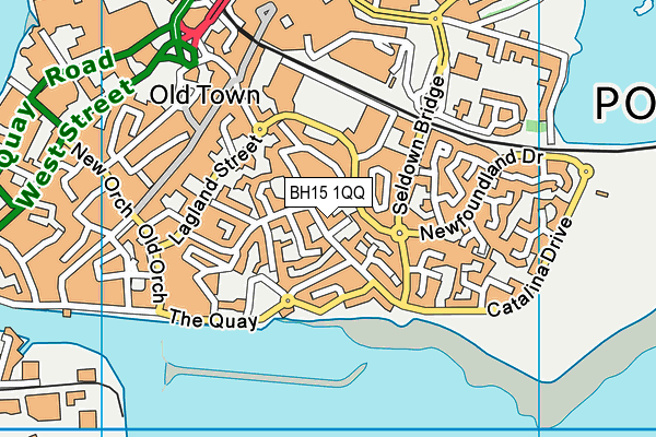 BH15 1QQ map - OS VectorMap District (Ordnance Survey) BH15 1QQ map - OS VectorMap District (Ordnance Survey)