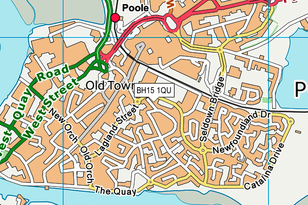 BH15 1QU map - OS VectorMap District (Ordnance Survey)