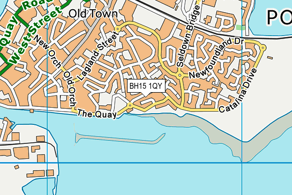BH15 1QY map - OS VectorMap District (Ordnance Survey) BH15 1QY map - OS VectorMap District (Ordnance Survey)
