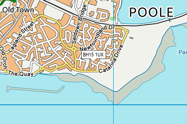 BH15 1UX map - OS VectorMap District (Ordnance Survey)