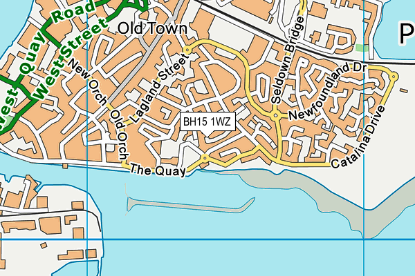 BH15 1WZ map - OS VectorMap District (Ordnance Survey)