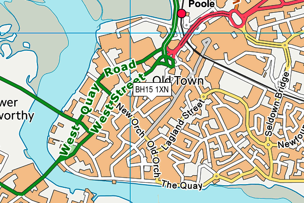 BH15 1XN map - OS VectorMap District (Ordnance Survey)