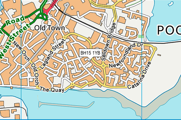 BH15 1YB map - OS VectorMap District (Ordnance Survey) BH15 1YB map - OS VectorMap District (Ordnance Survey)
