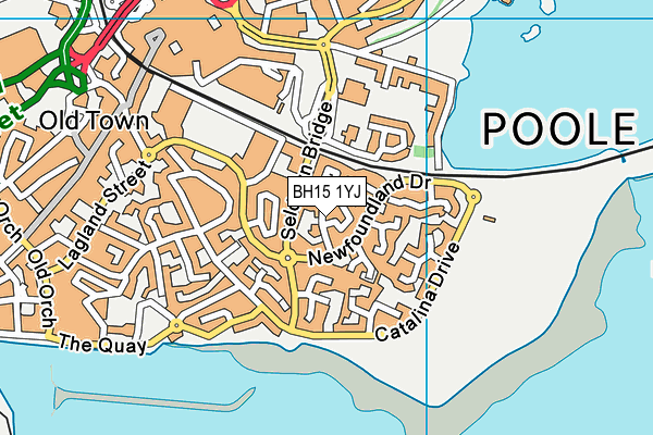 BH15 1YJ map - OS VectorMap District (Ordnance Survey)