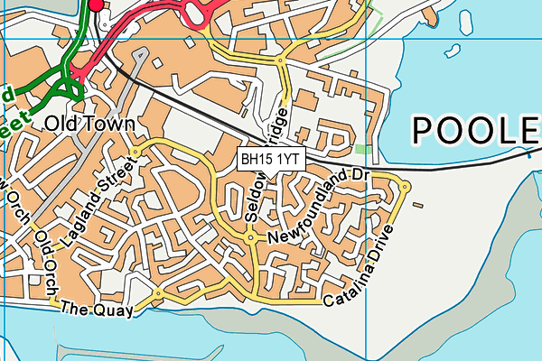 BH15 1YT map - OS VectorMap District (Ordnance Survey) BH15 1YT map - OS VectorMap District (Ordnance Survey)