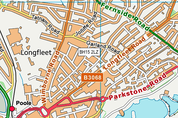 BH15 2LZ map - OS VectorMap District (Ordnance Survey) BH15 2LZ map - OS VectorMap District (Ordnance Survey)