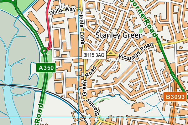 BH15 3AQ map - OS VectorMap District (Ordnance Survey) BH15 3AQ map - OS VectorMap District (Ordnance Survey)