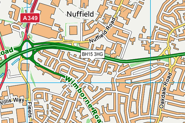 BH15 3HG map - OS VectorMap District (Ordnance Survey) BH15 3HG map - OS VectorMap District (Ordnance Survey)