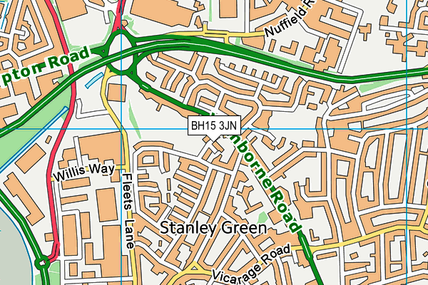 BH15 3JN map - OS VectorMap District (Ordnance Survey)