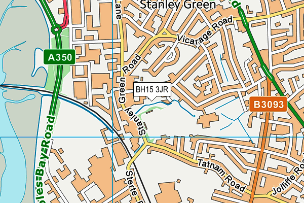 BH15 3JR map - OS VectorMap District (Ordnance Survey) BH15 3JR map - OS VectorMap District (Ordnance Survey)