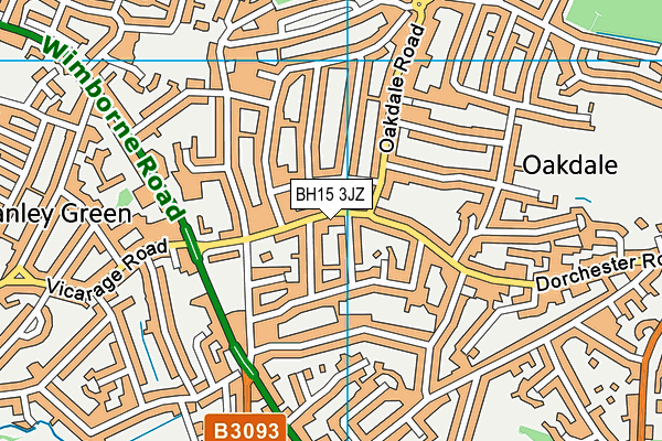BH15 3JZ map - OS VectorMap District (Ordnance Survey) BH15 3JZ map - OS VectorMap District (Ordnance Survey)