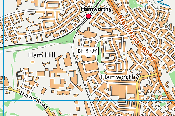 BH15 4JY map - OS VectorMap District (Ordnance Survey)