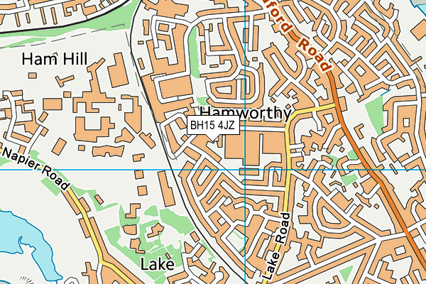 BH15 4JZ map - OS VectorMap District (Ordnance Survey) BH15 4JZ map - OS VectorMap District (Ordnance Survey)