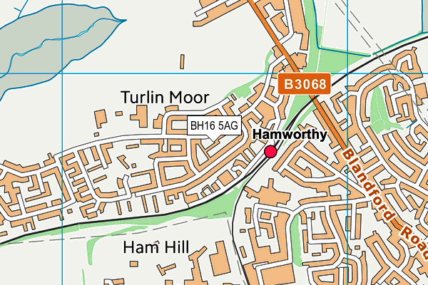 BH16 5AG map - OS VectorMap District (Ordnance Survey)