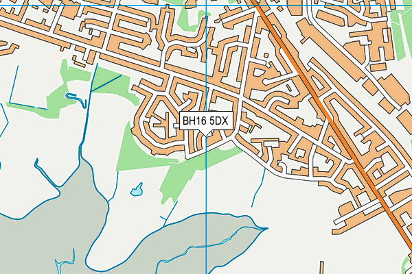 BH16 5DX map - OS VectorMap District (Ordnance Survey) BH16 5DX map - OS VectorMap District (Ordnance Survey)