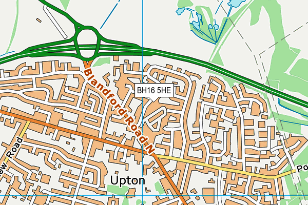 BH16 5HE map - OS VectorMap District (Ordnance Survey) BH16 5HE map - OS VectorMap District (Ordnance Survey)