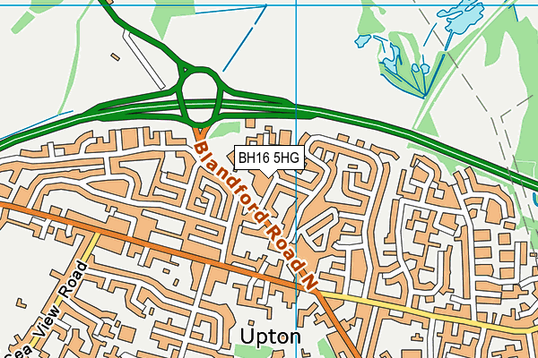 BH16 5HG map - OS VectorMap District (Ordnance Survey)