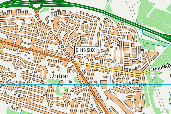 BH16 5HX map - OS VectorMap District (Ordnance Survey) BH16 5HX map - OS VectorMap District (Ordnance Survey)