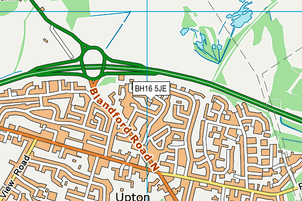 BH16 5JE map - OS VectorMap District (Ordnance Survey) BH16 5JE map - OS VectorMap District (Ordnance Survey)
