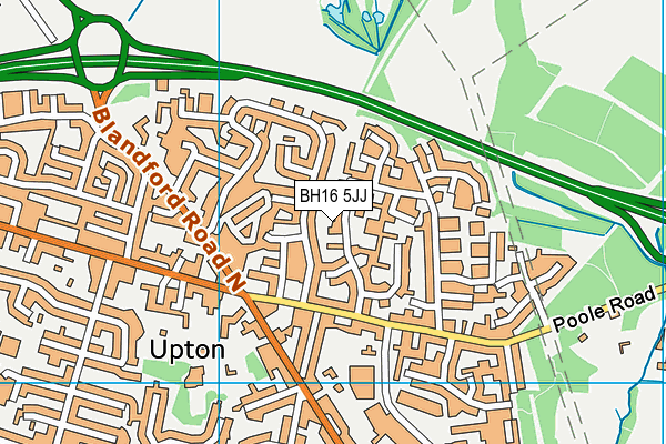 BH16 5JJ map - OS VectorMap District (Ordnance Survey) BH16 5JJ map - OS VectorMap District (Ordnance Survey)