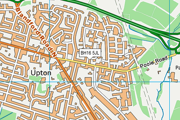 BH16 5JL map - OS VectorMap District (Ordnance Survey) BH16 5JL map - OS VectorMap District (Ordnance Survey)