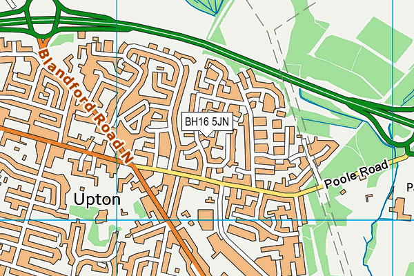BH16 5JN map - OS VectorMap District (Ordnance Survey) BH16 5JN map - OS VectorMap District (Ordnance Survey)