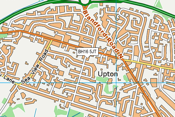 BH16 5JT map - OS VectorMap District (Ordnance Survey) BH16 5JT map - OS VectorMap District (Ordnance Survey)