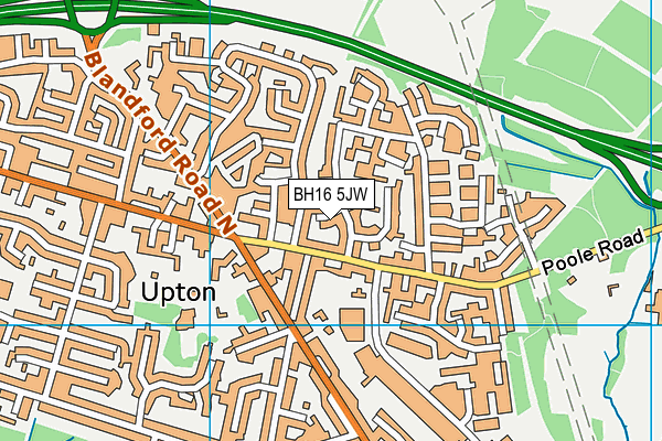 BH16 5JW map - OS VectorMap District (Ordnance Survey)