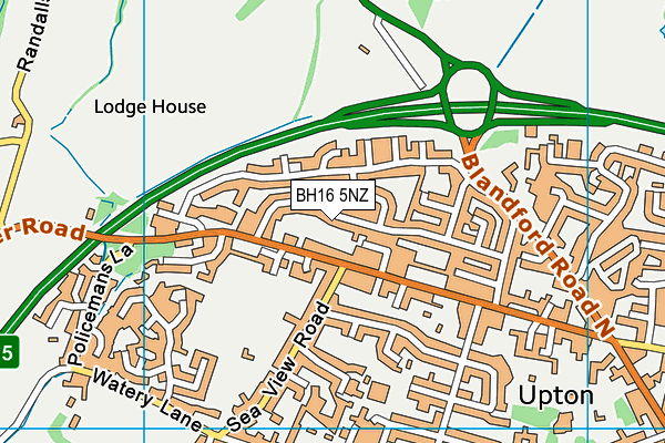 BH16 5NZ map - OS VectorMap District (Ordnance Survey) BH16 5NZ map - OS VectorMap District (Ordnance Survey)