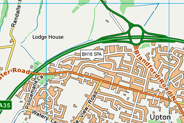 BH16 5PA map - OS VectorMap District (Ordnance Survey) BH16 5PA map - OS VectorMap District (Ordnance Survey)