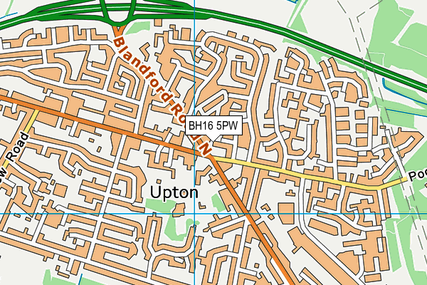 BH16 5PW map - OS VectorMap District (Ordnance Survey) BH16 5PW map - OS VectorMap District (Ordnance Survey)