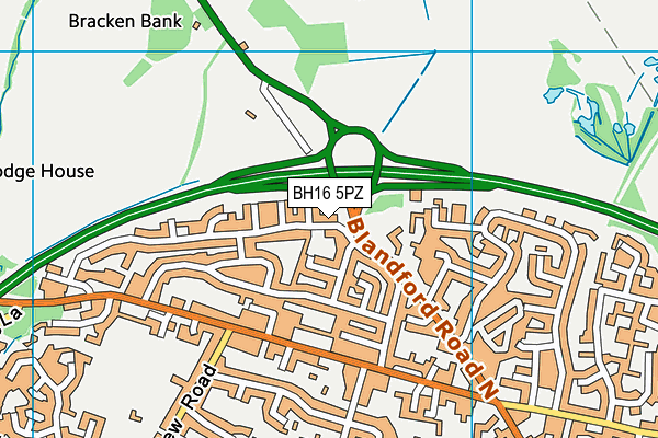 BH16 5PZ map - OS VectorMap District (Ordnance Survey) BH16 5PZ map - OS VectorMap District (Ordnance Survey)