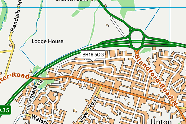 BH16 5QG map - OS VectorMap District (Ordnance Survey) BH16 5QG map - OS VectorMap District (Ordnance Survey)