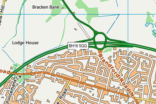 BH16 5QQ map - OS VectorMap District (Ordnance Survey) BH16 5QQ map - OS VectorMap District (Ordnance Survey)