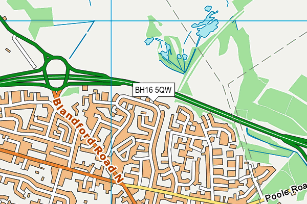 BH16 5QW map - OS VectorMap District (Ordnance Survey) BH16 5QW map - OS VectorMap District (Ordnance Survey)