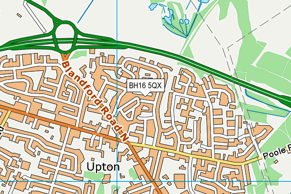BH16 5QX map - OS VectorMap District (Ordnance Survey) BH16 5QX map - OS VectorMap District (Ordnance Survey)
