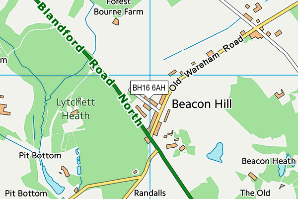 BH16 6AH map - OS VectorMap District (Ordnance Survey) BH16 6AH map - OS VectorMap District (Ordnance Survey)