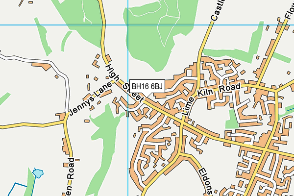 BH16 6BJ map - OS VectorMap District (Ordnance Survey) BH16 6BJ map - OS VectorMap District (Ordnance Survey)