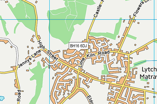 BH16 6DJ map - OS VectorMap District (Ordnance Survey) BH16 6DJ map - OS VectorMap District (Ordnance Survey)