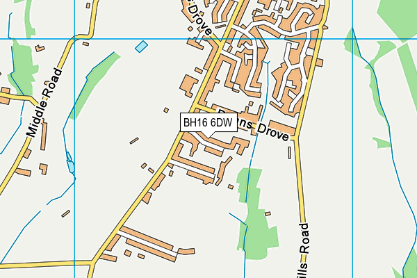 BH16 6DW map - OS VectorMap District (Ordnance Survey) BH16 6DW map - OS VectorMap District (Ordnance Survey)
