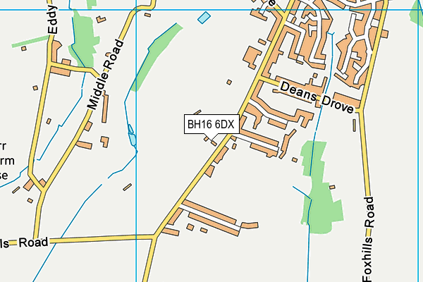 BH16 6DX map - OS VectorMap District (Ordnance Survey) BH16 6DX map - OS VectorMap District (Ordnance Survey)
