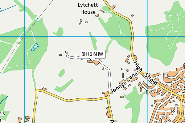 BH16 6HW map - OS VectorMap District (Ordnance Survey) BH16 6HW map - OS VectorMap District (Ordnance Survey)