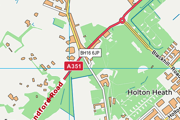 BH16 6JP map - OS VectorMap District (Ordnance Survey)