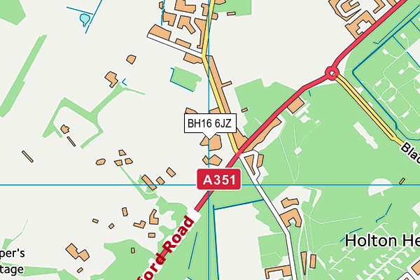 BH16 6JZ map - OS VectorMap District (Ordnance Survey) BH16 6JZ map - OS VectorMap District (Ordnance Survey)